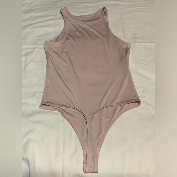 Express Body Contour Compression High Neck Bodysuit Pink/Dusty Rose Size S - Picture 9 of 13